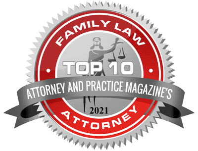 2021 Family Law Top 10 Attorney recognition graphic
