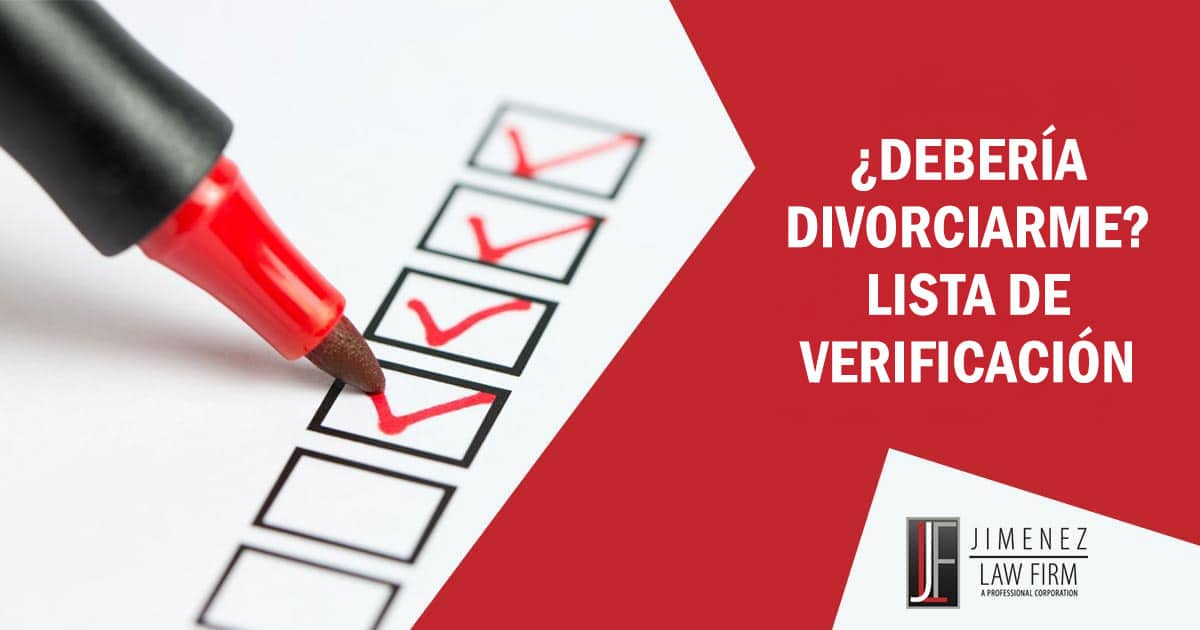 ¿Debería divorciarme? Lista de verificación Lista de verificación relacionada con el divorcio