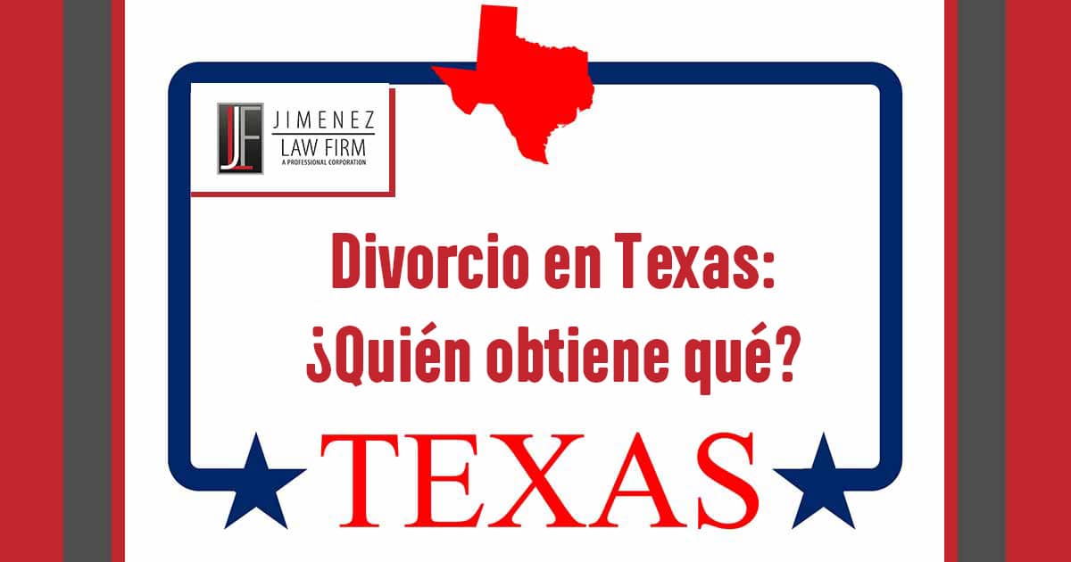 Divorcio en Texas: quién obtiene qué Gráfico con la forma del estado de Texas