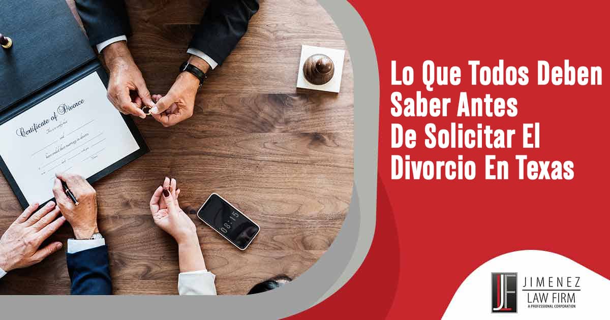 Lo que todos deben saber antes de solicitar el divorcio en Texas Gráfico educativo sobre qué saber antes de solicitar el divorcio en Texas